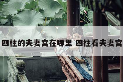 四柱的夫妻宫在哪里 四柱看夫妻宫