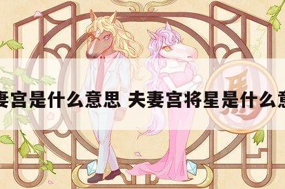 夫妻宫是什么意思 夫妻宫将星是什么意思