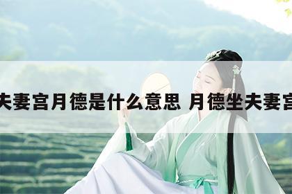 夫妻宫月德是什么意思 月德坐夫妻宫