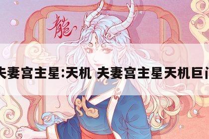 夫妻宫主星:天机 夫妻宫主星天机巨门