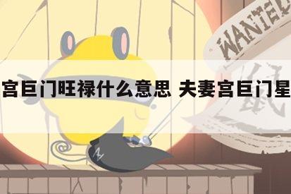 夫妻宫巨门旺禄什么意思 夫妻宫巨门星什么意思