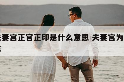 女夫妻宫正官正印是什么意思 夫妻宫为正官女生