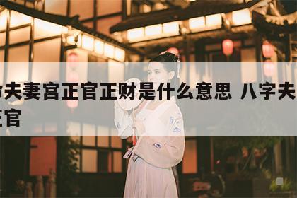 女命夫妻宫正官正财是什么意思 八字夫妻宫坐正官