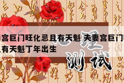 夫妻宫巨门旺化忌且有天魁 夫妻宫巨门旺化忌且有天魁丁年出生