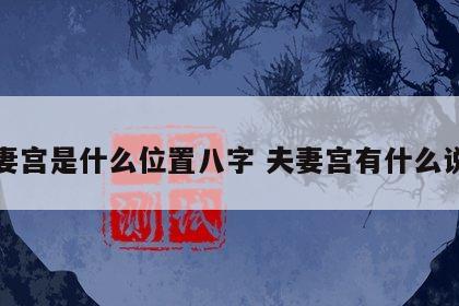 夫妻宫是什么位置八字 夫妻宫有什么说法