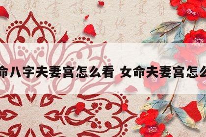 女命八字夫妻宫怎么看 女命夫妻宫怎么找