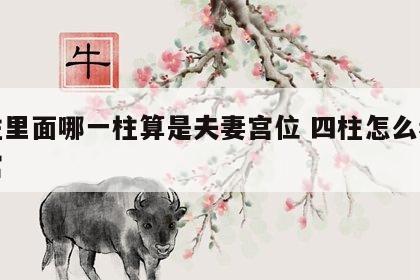 四柱里面哪一柱算是夫妻宫位 四柱怎么看夫妻宫
