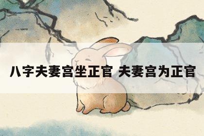 八字夫妻宫坐正官 夫妻宫为正官