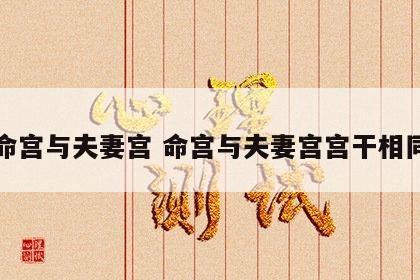 命宫与夫妻宫 命宫与夫妻宫宫干相同