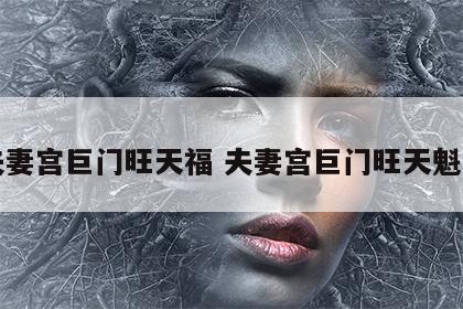 夫妻宫巨门旺天福 夫妻宫巨门旺天魁旺