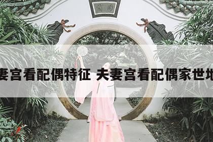 夫妻宫看配偶特征 夫妻宫看配偶家世地位