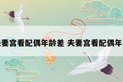 夫妻宫看配偶年龄差 夫妻宫看配偶年纪
