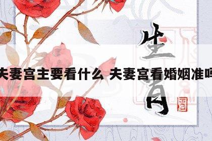 夫妻宫主要看什么 夫妻宫看婚姻准吗