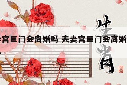 夫妻宫巨门会离婚吗 夫妻宫巨门会离婚吗为什么