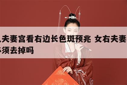 女人夫妻宫看右边长色斑预兆 女右夫妻宫有痣必须去掉吗