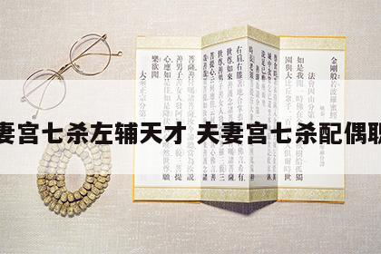 夫妻宫七杀左辅天才 夫妻宫七杀配偶职业