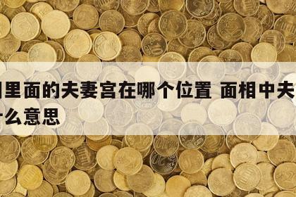 面相里面的夫妻宫在哪个位置 面相中夫妻宫是什么意思