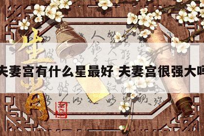 夫妻宫有什么星最好 夫妻宫很强大吗
