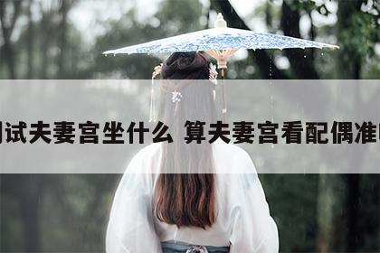 测试夫妻宫坐什么 算夫妻宫看配偶准吗