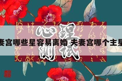 夫妻宫哪些星容易离婚 夫妻宫哪个主星好
