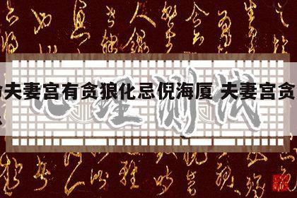 女命夫妻宫有贪狼化忌倪海厦 夫妻宫贪狼星化忌