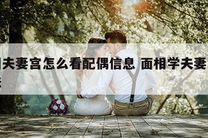 面相夫妻宫怎么看配偶信息 面相学夫妻宫的看法