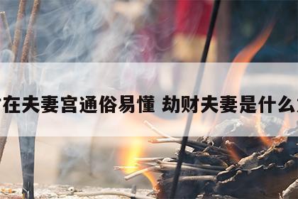 劫财在夫妻宫通俗易懂 劫财夫妻是什么意思