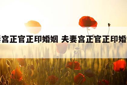 夫妻宫正官正印婚姻 夫妻宫正官正印婚姻好吗