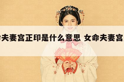 女命夫妻宫正印是什么意思 女命夫妻宫坐正财